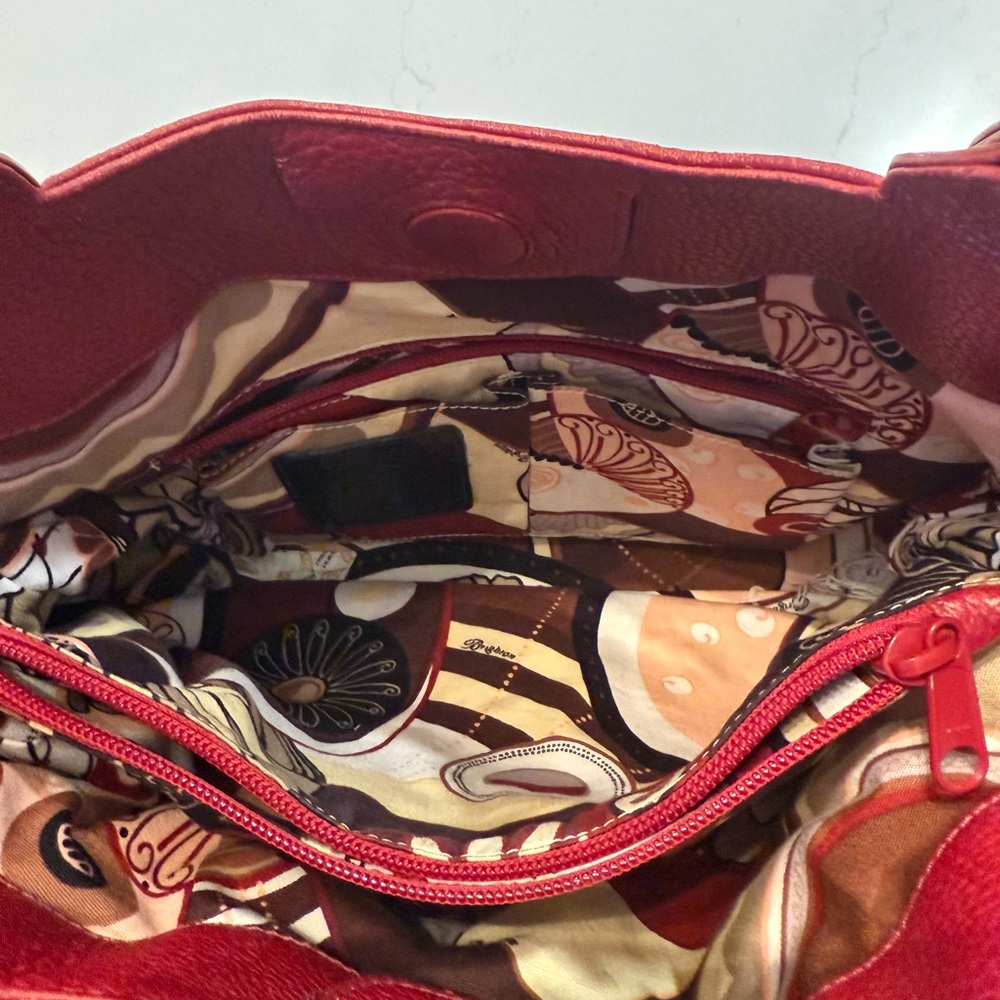 Brighton Red Melania Masterpiece Collection Appliqué Handbag - Picture 5 of 6